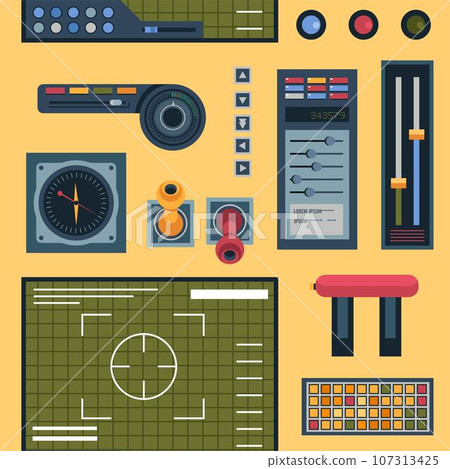 Control system with buttons and switchers vector Control system with buttons and switchers vector 107313425