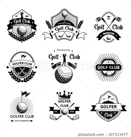Golf club logotype, golfers community vectors Golf club logotype, golfers community vectors 107313477