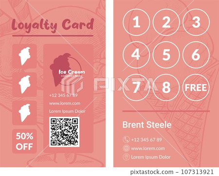 Loyalty card with fifty percent reduction of price 107313921