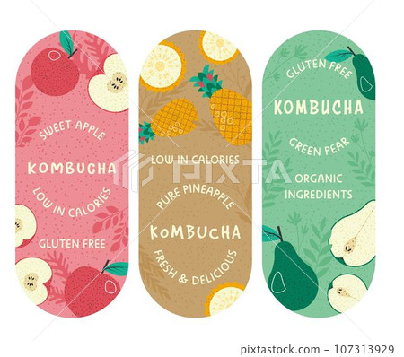 Kombucha sweet apple gluten free drink vector Kombucha sweet apple gluten free drink vector 107313929