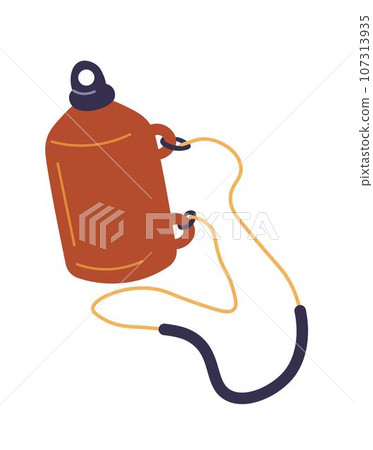Container with water on rope, camping essentials Container with water on rope, camping essentials 107313935