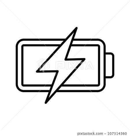 Battery icon. Battery charging sign, Isolate on white background. 107314360