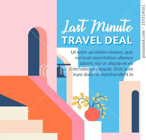 Last minute travel deal, promotional banner ads 107314501