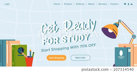 Get ready for study, start shopping today, vector 107314540