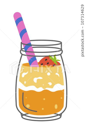 Cocktail with orange juice and strawberries vector 107314629