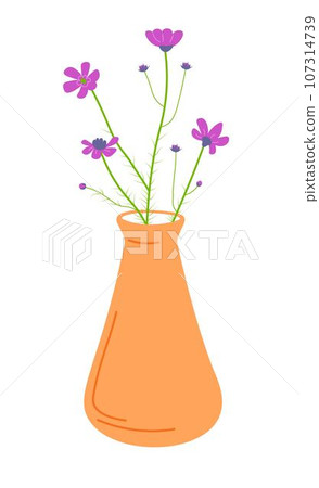 Wildflowers in vase, blooming flowers decoration Wildflowers in vase, blooming flowers decoration 107314739