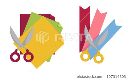 Crafts and handmade objects of paper cut vector 107314803