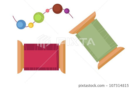 Embroidery and beads hobby or skills, threads 107314815