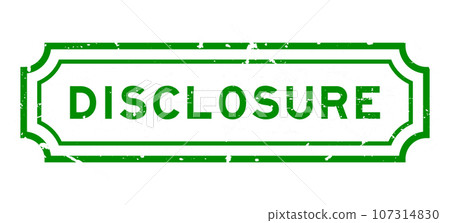 Grunge green disclosure word rubber seal stamp on white background 107314830