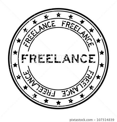 Grunge black freelance word round rubber seal stamp on white background Grunge black freelance word round rubber seal stamp on white background 107314839