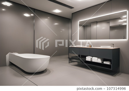 bathroom public with mirror and sink high 107314996