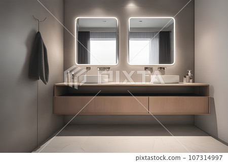 bathroom public with mirror and sink high bathroom public with mirror and sink high 107314997