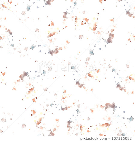 Rocks, stones and sea splashes. Abstract maritime seamless pattern on white background. Watercolor hand illustration, design background for your fabric, wrapping paper, cover, textile.  107315092