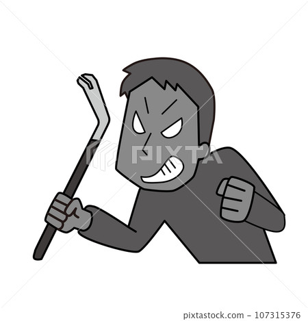 malicious man with crowbar 107315376