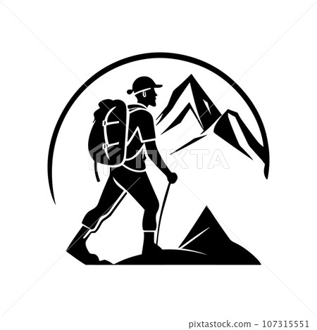 Hiking outdoor adventure logo, Vector template Hiking outdoor adventure logo, Vector template 107315551