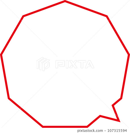 多邊形語音氣泡紅色 多邊形語音氣泡紅色 107315594