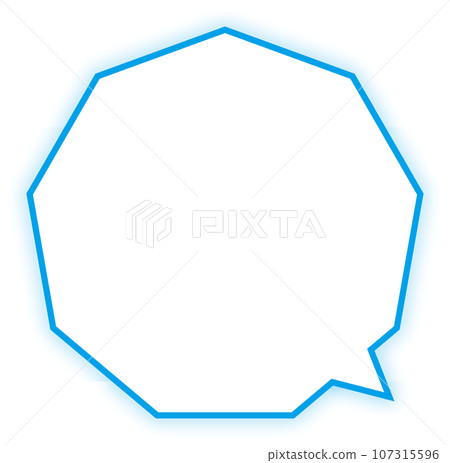 Polygonal speech bubble light blue bokeh Polygonal speech bubble light blue bokeh 107315596
