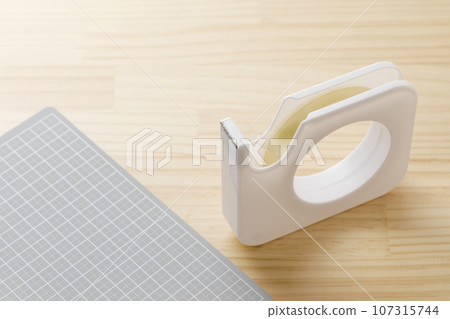 cellophane tape and tape cutter 107315744
