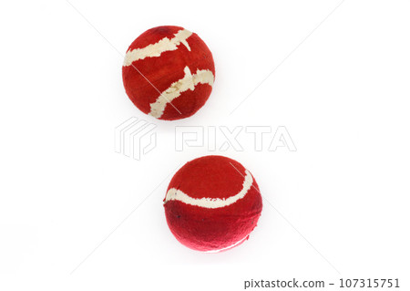 Leather ball isolated on white background with selective focus 107315751
