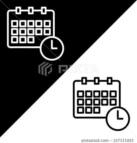 Calendar Vector Icon, Outline style, from Accommodation and hotel icons collection, isolated on Red, Blue and Green Background. Calendar Vector Icon, Outline style, from Accommodation and hotel icons collection, isolated on Red, Blue and Green Background. 107315885