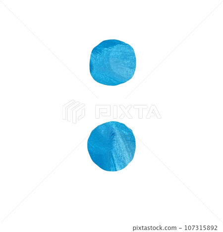 Colon sign blue watercolor hand drawn sketch  107315892