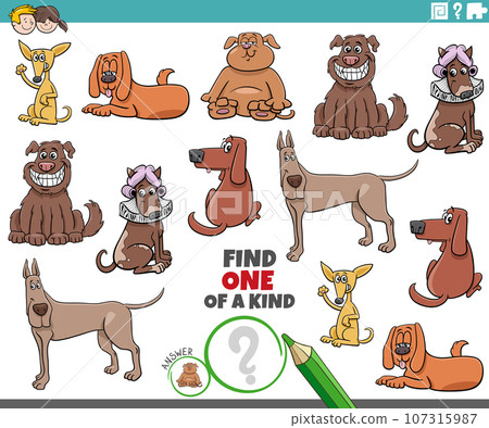 one of a kind game with funny cartoon dogs one of a kind game with funny cartoon dogs 107315987