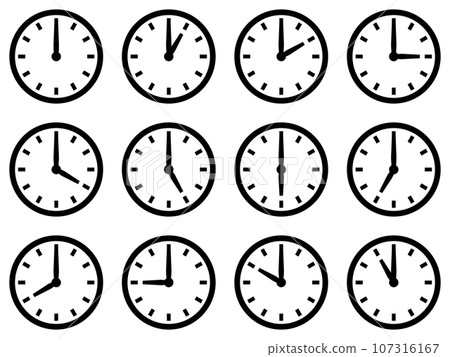 Clock icon set black Clock icon set black 107316167