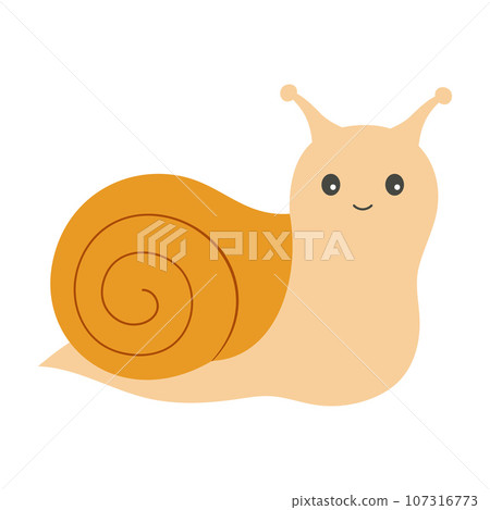 cartoon flat snail isolated on white background 107316773