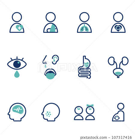 Medical department icon set 107317416