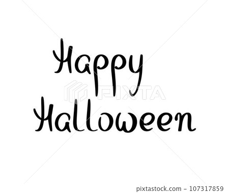 Happy Halloween holiday horizontal phrase cute lettering for kids minimal style simple vector illustration, handwritten design element quote for poster, festive party invitation, header for website Happy Halloween holiday horizontal phrase cute lettering for kids minimal style simple vector illustration, handwritten design element quote for poster, festive party invitation, header for website 107317859