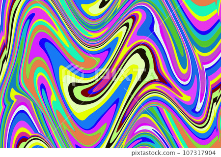 Multicolored neon marble pattern including pink, blue, and yellow 107317904