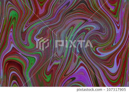Intricate marble pattern with variations of dark purple and green 107317905