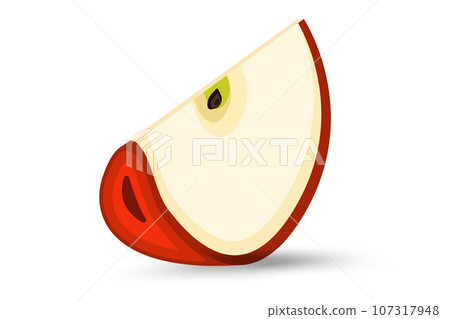 One red apple with a half cut apart and with one cut part of red fruity apple on isolated white background, healthy fruit concept, and Set of apples fruit illustration One red apple with a half cut apart and with one cut part of red fruity apple on isolated white background, healthy fruit concept, and Set of apples fruit illustration 107317948
