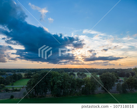 Aerial Landscape Marvel: Sunrise-Sunset Splendor 107318018