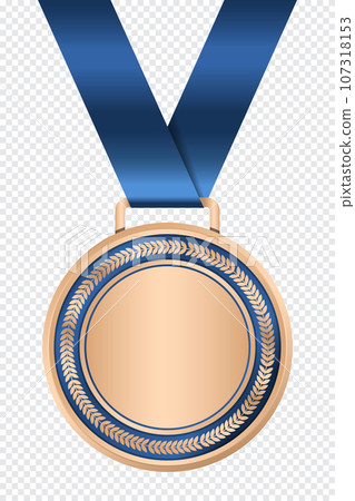 Bronze medal. Realistic medal. Bronze medal with ribbon. Prize for winner. Award with ribbon. Vector illustration Bronze medal. Realistic medal. Bronze medal with ribbon. Prize for winner. Award with ribbon. Vector illustration 107318153