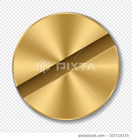 Golden screw head. Realistic metal screw. Top view head of screw. Vector illustration Golden screw head. Realistic metal screw. Top view head of screw. Vector illustration 107318155