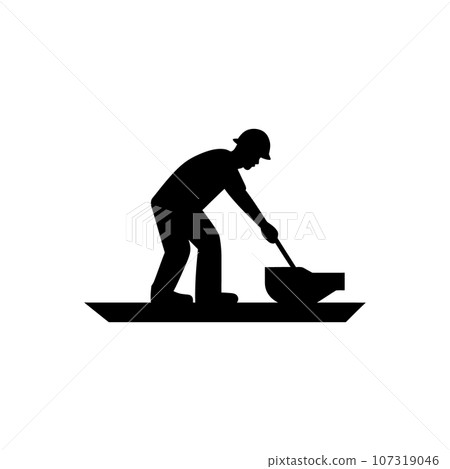 Road construction worker icon Road construction worker icon 107319046