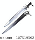 [AI illustration] Georgian dagger and sharp scabbard (white background) 107319302