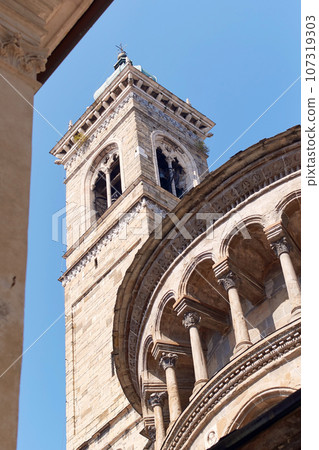 Bergamo, Italy. Details of Basilica of Santa Maria Maggiore 107319303