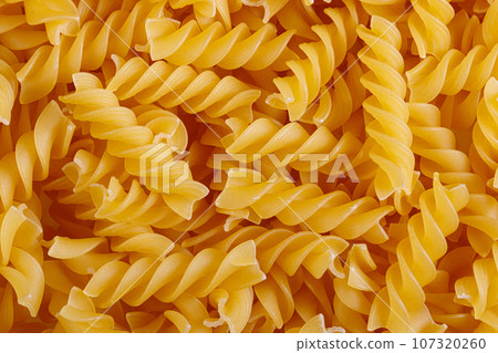 Pasta products in the form of a spiral, texture 107320260
