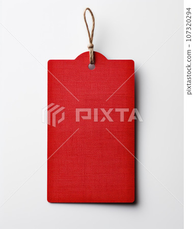 Empty linen hangtag close-up Empty linen hangtag close-up 107320294