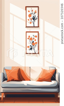 Sofa near the wall 107320346