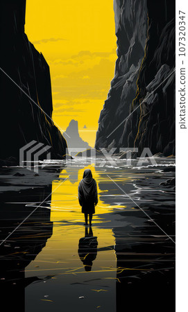 Sunset on the Icelandic coast 107320347