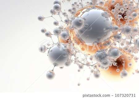 Macro shot of molecule. Scientific image. Biology or chemistry abstract background Macro shot of molecule. Scientific image. Biology or chemistry abstract background 107320731