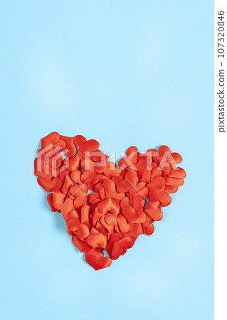 Concept of Valentine's Day, love. Red heart on a blue background 107320846