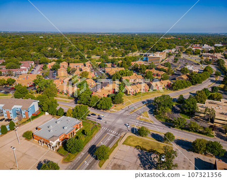 Aerial view of the Witchita cityscape 107321356