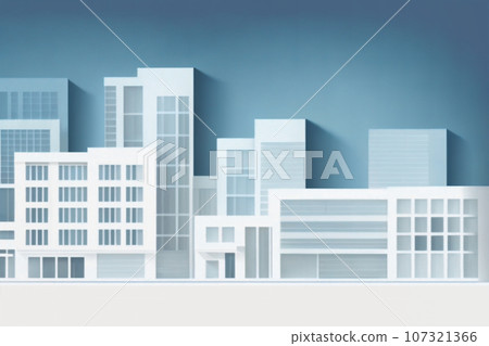 Office building paper craft style 2 107321366