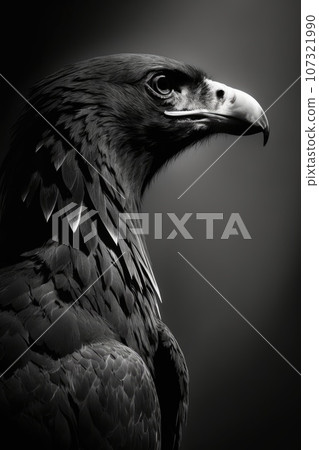 America big eagle studio silhouette photo black white vintage backlit portrait contour tattoo 107321990