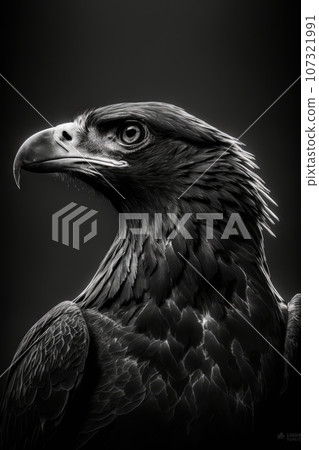 America big eagle studio silhouette photo black white vintage backlit portrait contour tattoo 107321991