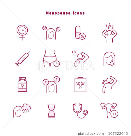 Menopause icon set 107322043